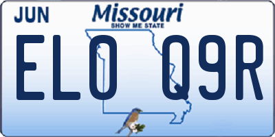 MO license plate EL0Q9R