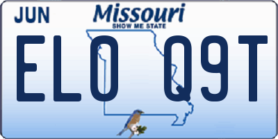 MO license plate EL0Q9T