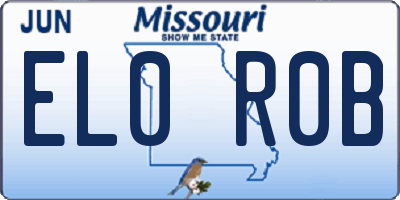 MO license plate EL0R0B