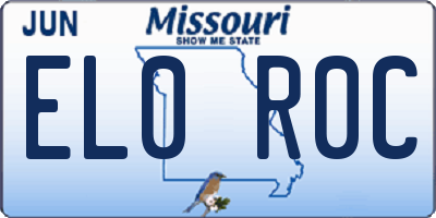 MO license plate EL0R0C