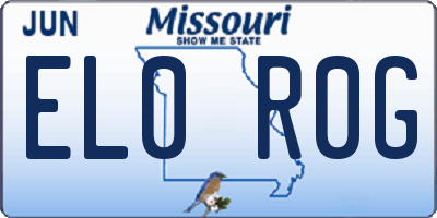 MO license plate EL0R0G