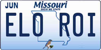 MO license plate EL0R0I