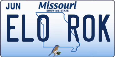 MO license plate EL0R0K