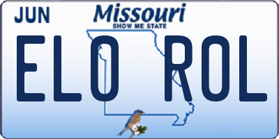 MO license plate EL0R0L