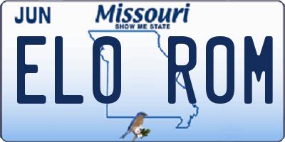 MO license plate EL0R0M