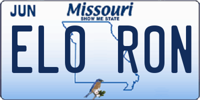 MO license plate EL0R0N