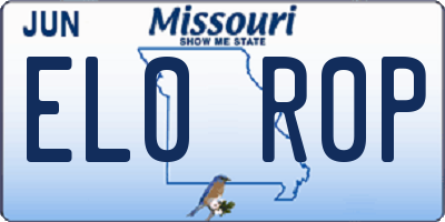 MO license plate EL0R0P