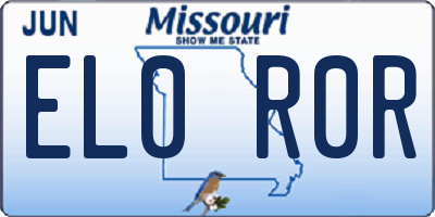 MO license plate EL0R0R