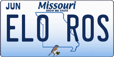 MO license plate EL0R0S