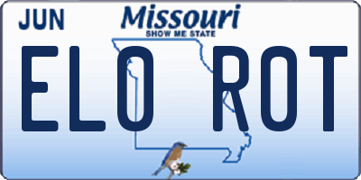MO license plate EL0R0T