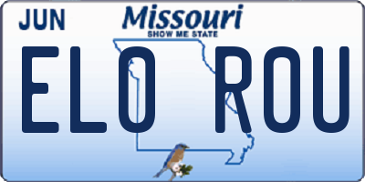 MO license plate EL0R0U