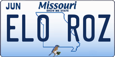 MO license plate EL0R0Z