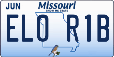 MO license plate EL0R1B