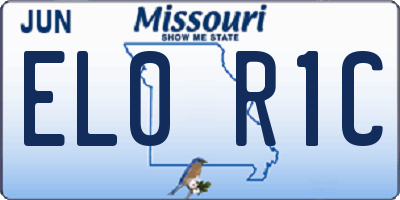 MO license plate EL0R1C
