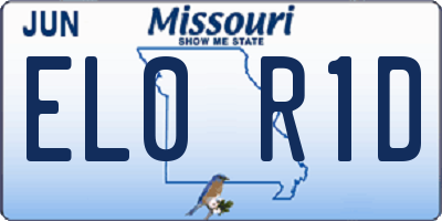 MO license plate EL0R1D