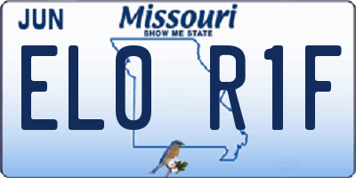 MO license plate EL0R1F