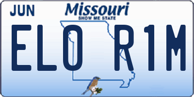 MO license plate EL0R1M