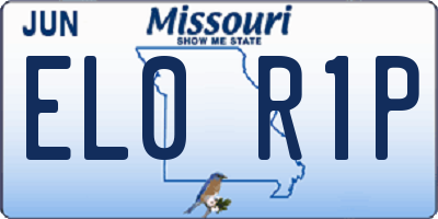 MO license plate EL0R1P