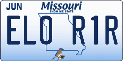 MO license plate EL0R1R