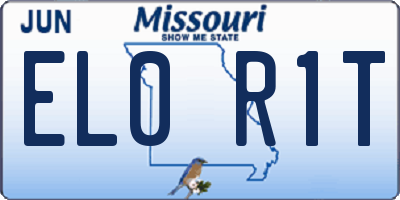 MO license plate EL0R1T