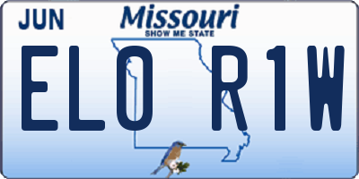 MO license plate EL0R1W