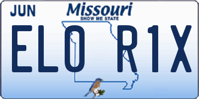 MO license plate EL0R1X