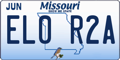 MO license plate EL0R2A