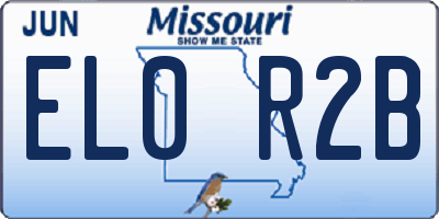 MO license plate EL0R2B