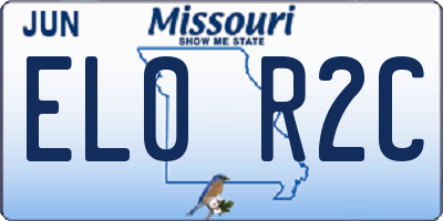 MO license plate EL0R2C