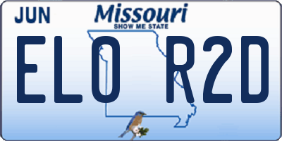 MO license plate EL0R2D