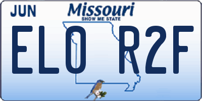 MO license plate EL0R2F
