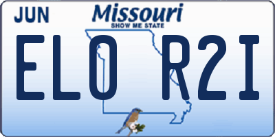 MO license plate EL0R2I