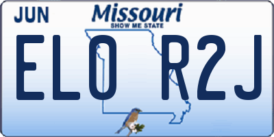 MO license plate EL0R2J