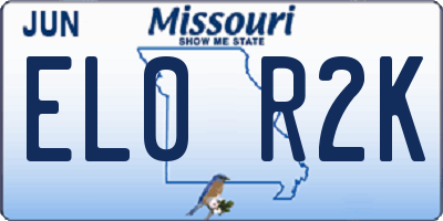 MO license plate EL0R2K