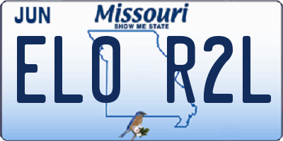 MO license plate EL0R2L