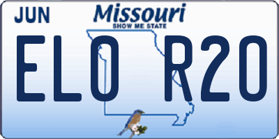 MO license plate EL0R2O