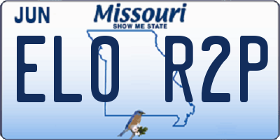 MO license plate EL0R2P