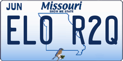 MO license plate EL0R2Q