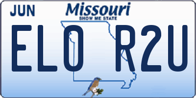 MO license plate EL0R2U