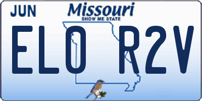 MO license plate EL0R2V