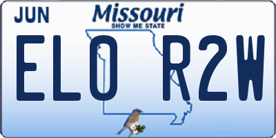 MO license plate EL0R2W