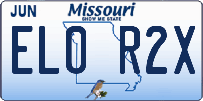MO license plate EL0R2X