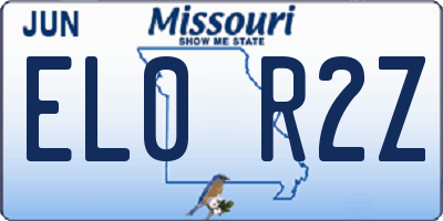 MO license plate EL0R2Z