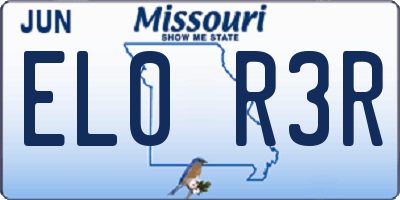 MO license plate EL0R3R