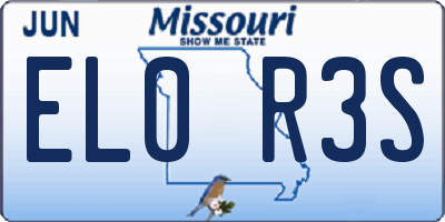 MO license plate EL0R3S