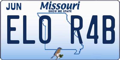MO license plate EL0R4B