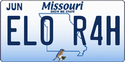MO license plate EL0R4H