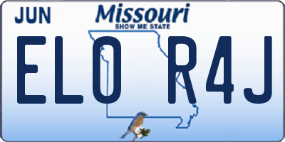 MO license plate EL0R4J