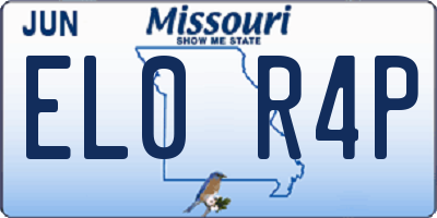 MO license plate EL0R4P