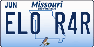 MO license plate EL0R4R